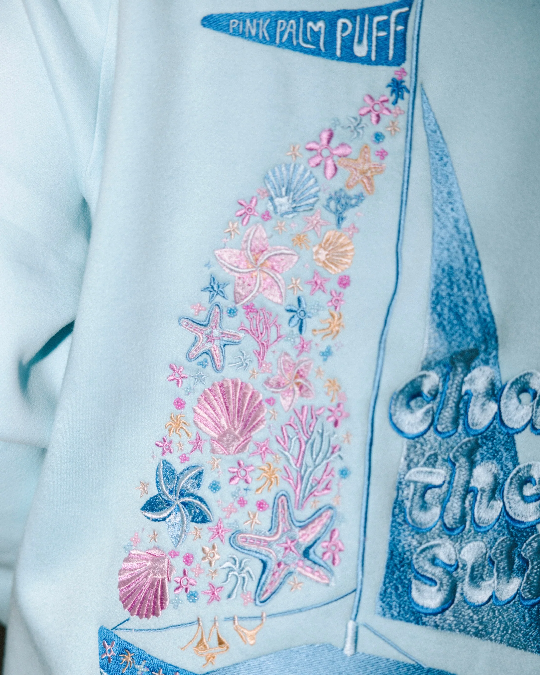 “Chase the Sun” Relaxed Hoodie in Sky Blue - Image 9