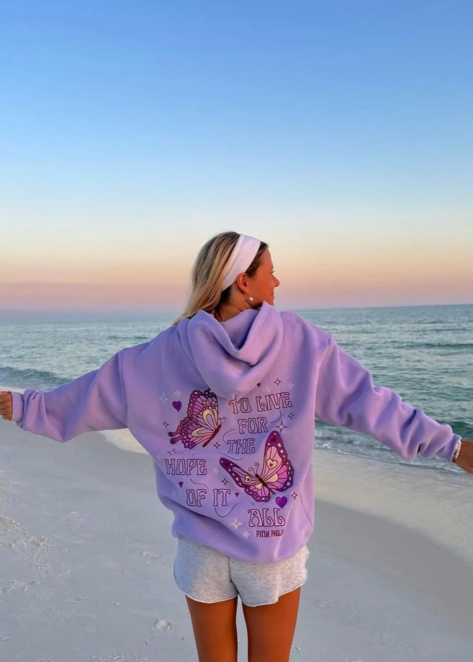 "To Live For the Hope of it All" Hoodie in Lilac - Image 3