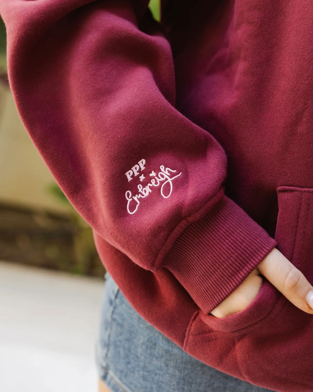 "Live in the Moment" Hoodie in Cherry - Image 7